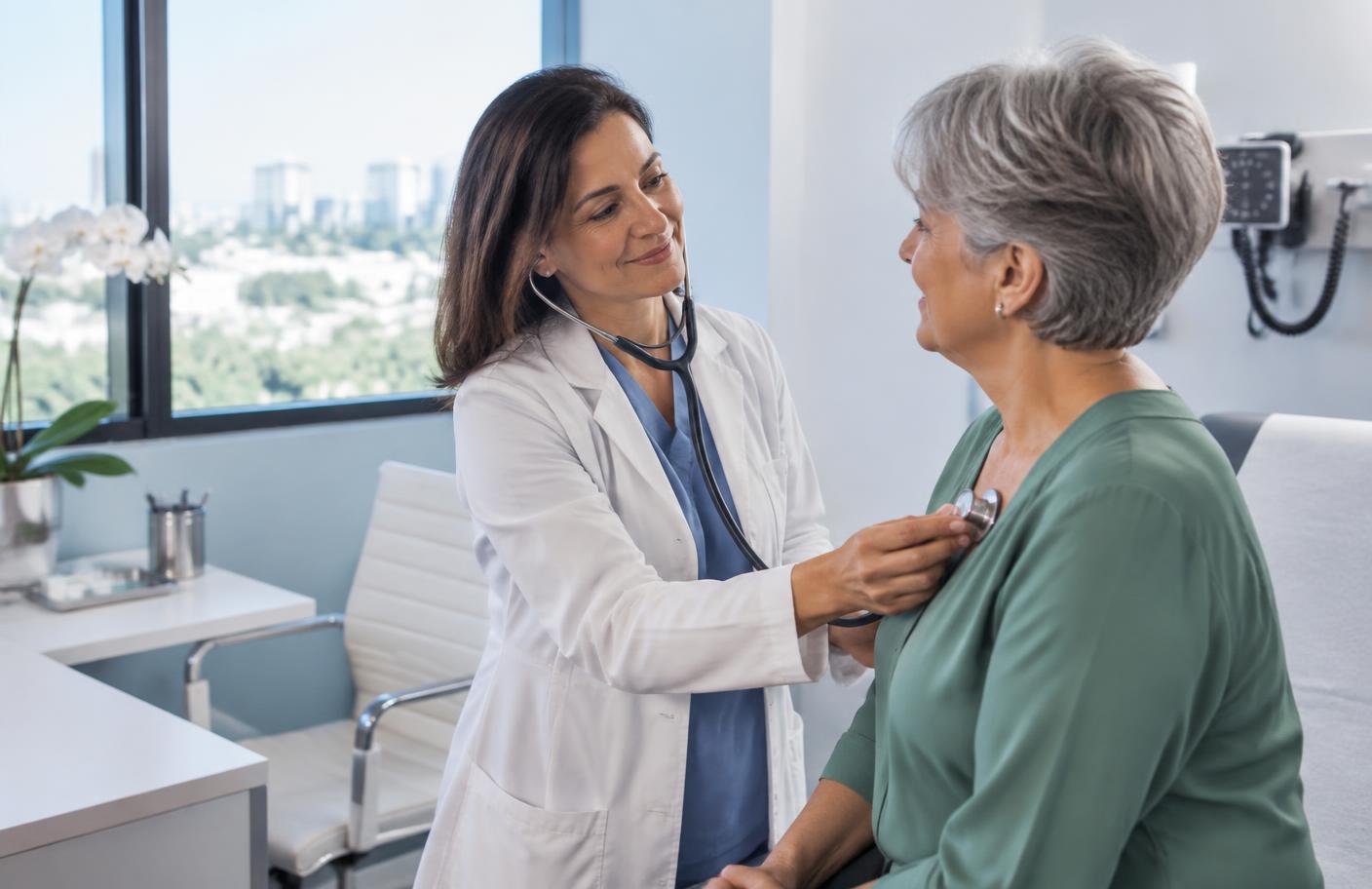 Consulta médica cuidadosa na PMC Saúde